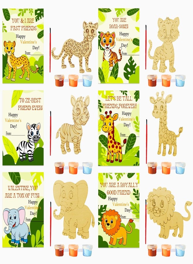 ام ال او ال ام مجموعة MLOLM المكونة من 30 مجموعة أدوات حرفية خشبية لعيد الحب مستوحاة من حيوانات الغابة، مع بطاقات، هدايا عيد الحب مع لوازم فنية خشبية غير مكتملة يمكنك صنعها بنفسك، مثالية ليوم الصداقة بين الصديقات، عيد الأم، تبادل الهدايا، مشروع فني لأعياد الميلاد - Image 1